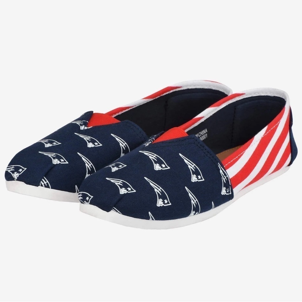 New England Patriots Womens Stripe Canvas Shoe
